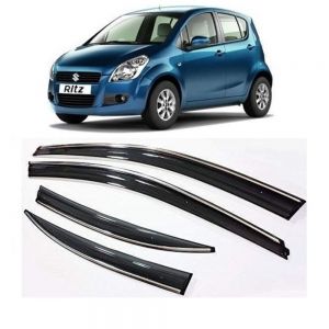 rain window door visor wind deflectors and sunshield protectors  For Ritz - black